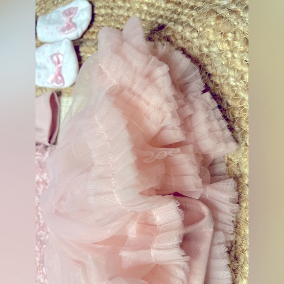 Olivia Rose - Rosette Tutu Dress Size 3/6 months (w/ 2 pairs sockettes) - Picture 4 of 7